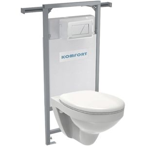 Alcaplast podomítkový set pro komfort C202 +tlačítko +WC mísa závěsná rimless + sedátko