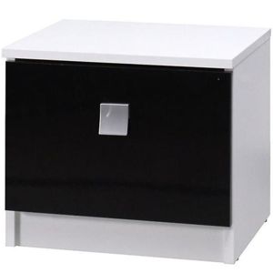 Noční stolek Lux - bílo /černý lesk