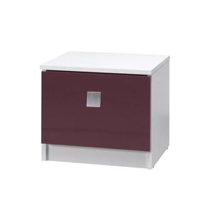 Noční stolek Lux - bílo/fialový  lesk