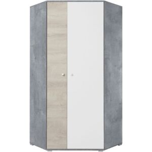 Rohová Skříň Sigma S12 beton/bílá/dub