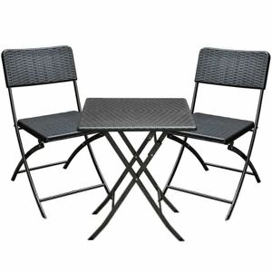 Sada čtvercový stůl + 2 židle černá