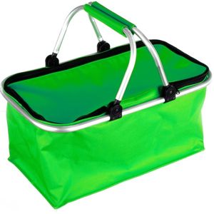 Skládací kempingový košík (zelený) s uzavíráním na zip