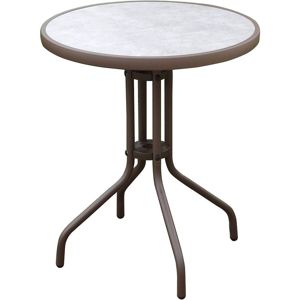 Skleněný stůl, imitace betonu CE-10342S, hnědá