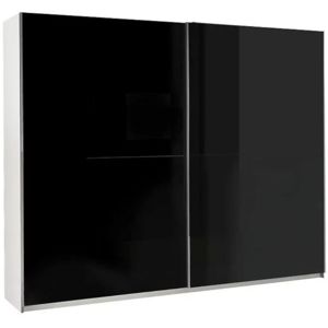 Skříň Lux 1, 244 cm bílá /černá lesk