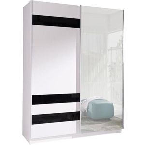 Skříň se zrcadlem Batumi 7 150 bílo-černá