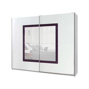 Skříň se zrcadlem Lux 32, 244 cm bílá / lesklá