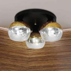 Stropní lampa Cromina Gold Plafon kulatá 3x60w E27 černá