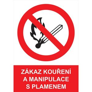 Zákaz kouření a manipulace s plamenem A4, fólie