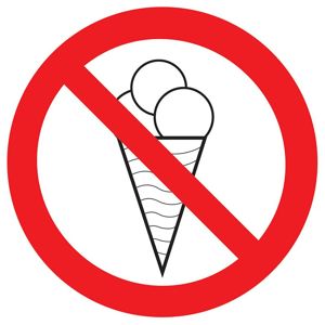 Zákaz vstupu se zmrzlinou, samolepka